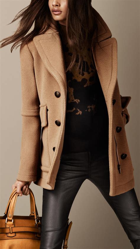 burberry pea coat price|burberry camel wool coat men's.